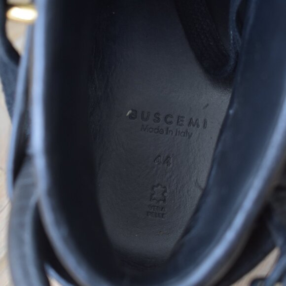 Buscemi Black Leather 100MM Sneakers with Gold Buckle Size 44 - Picture 10 of 12